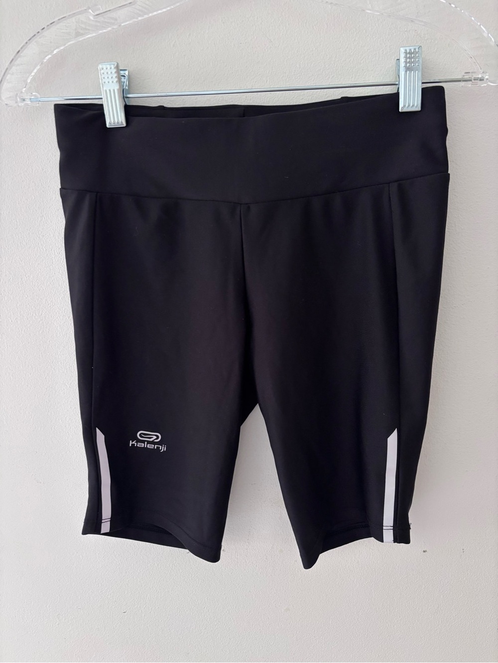 Y2K Kalenji bike spandex shorts black silver reflective XS